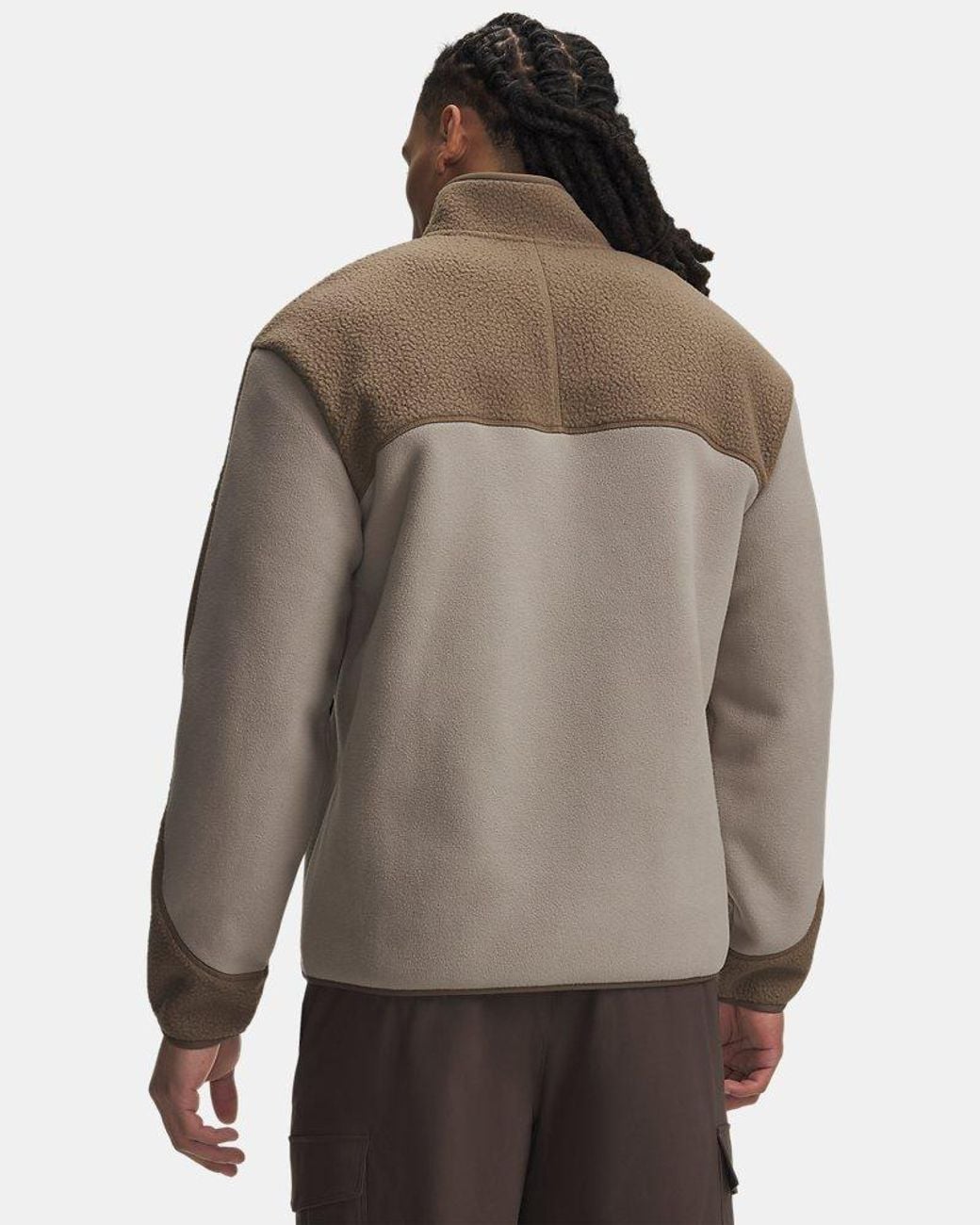 Under Armour Brown Coldgear Infrared Basecamp Fleece ½ Zip Desert Taupe Timberwolf Taupe Timberwolf Taupe for men
