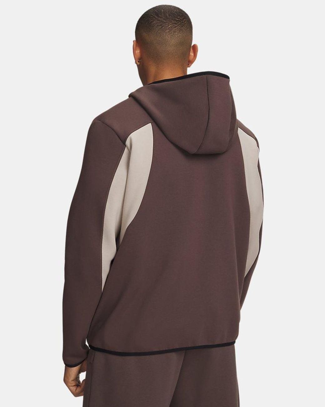 Under Armour Brown Unstoppable Fleece Full Zip Highland Buff Peppercorn for men