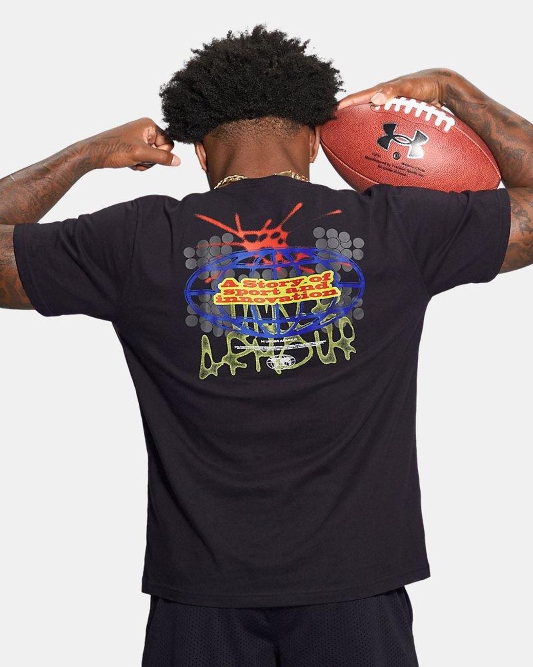Under Armour Blue Graffiti Wordmark Short Sleeve Ultimate Dark for men