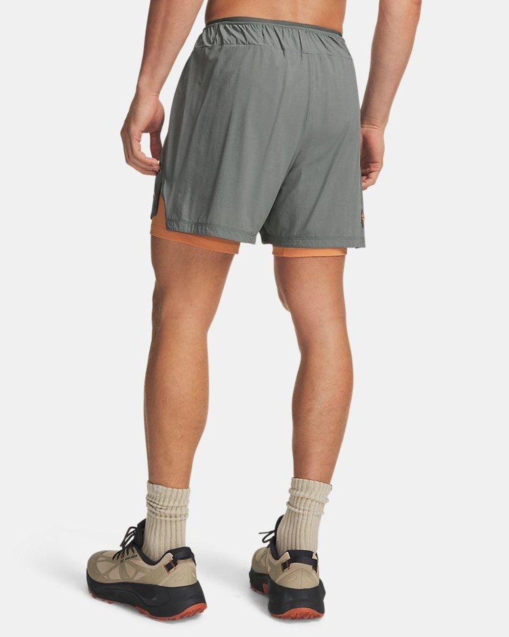 Under Armour Blue Trail Run Lined 5" Shorts Clay Dusty Coral for men