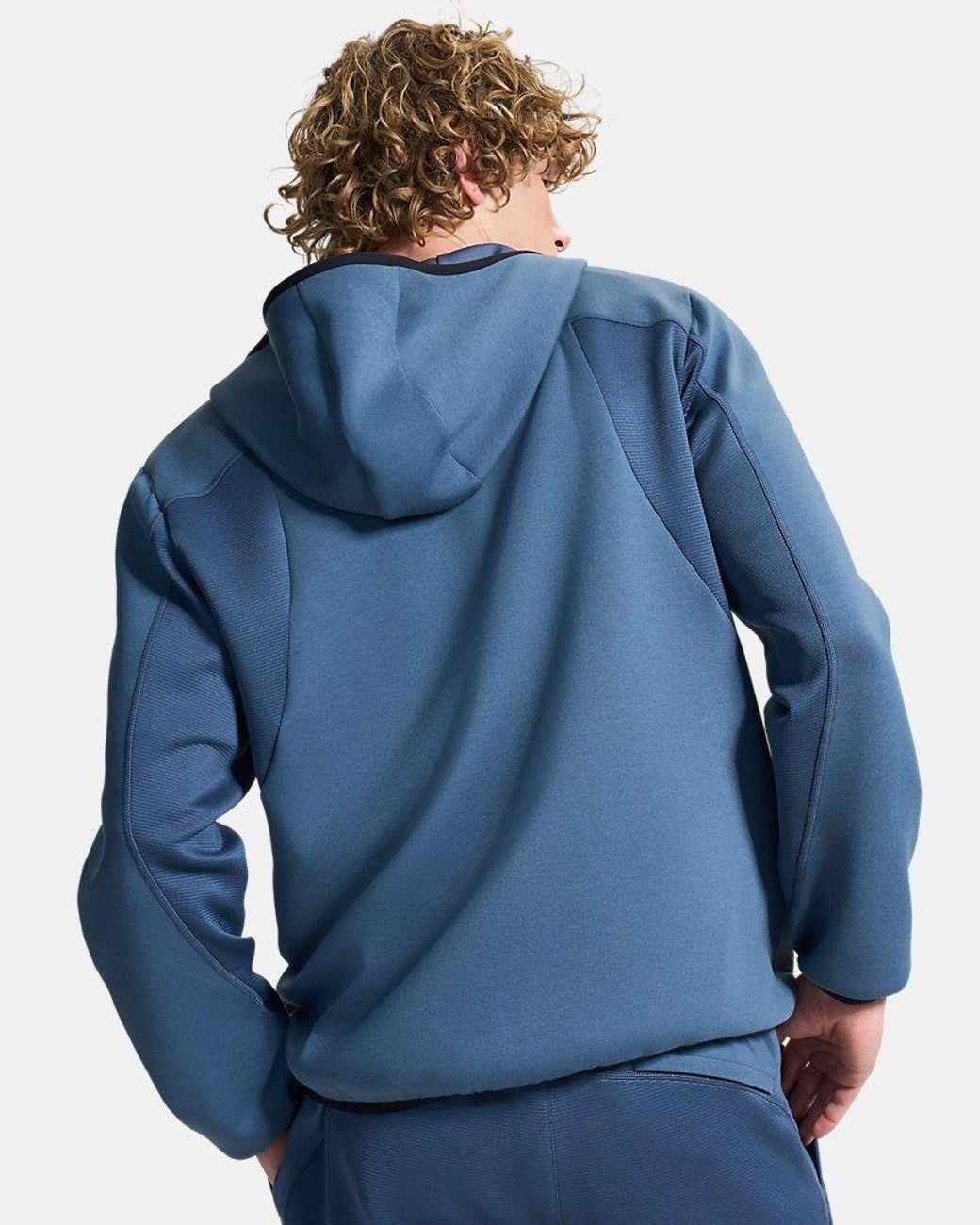 Under Armour Blue Unstoppable Fleece Textured Full Zip Downpour for men
