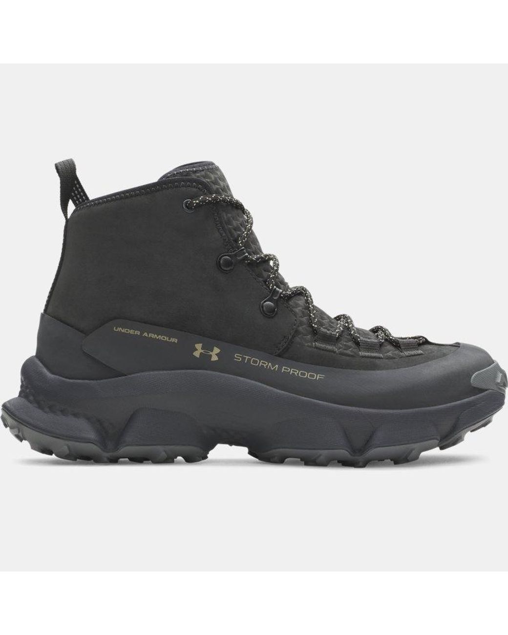 Under Armour Black Charged Expanse Mid Leather Waterproof Hiking Boots Anthracite Bayou for men