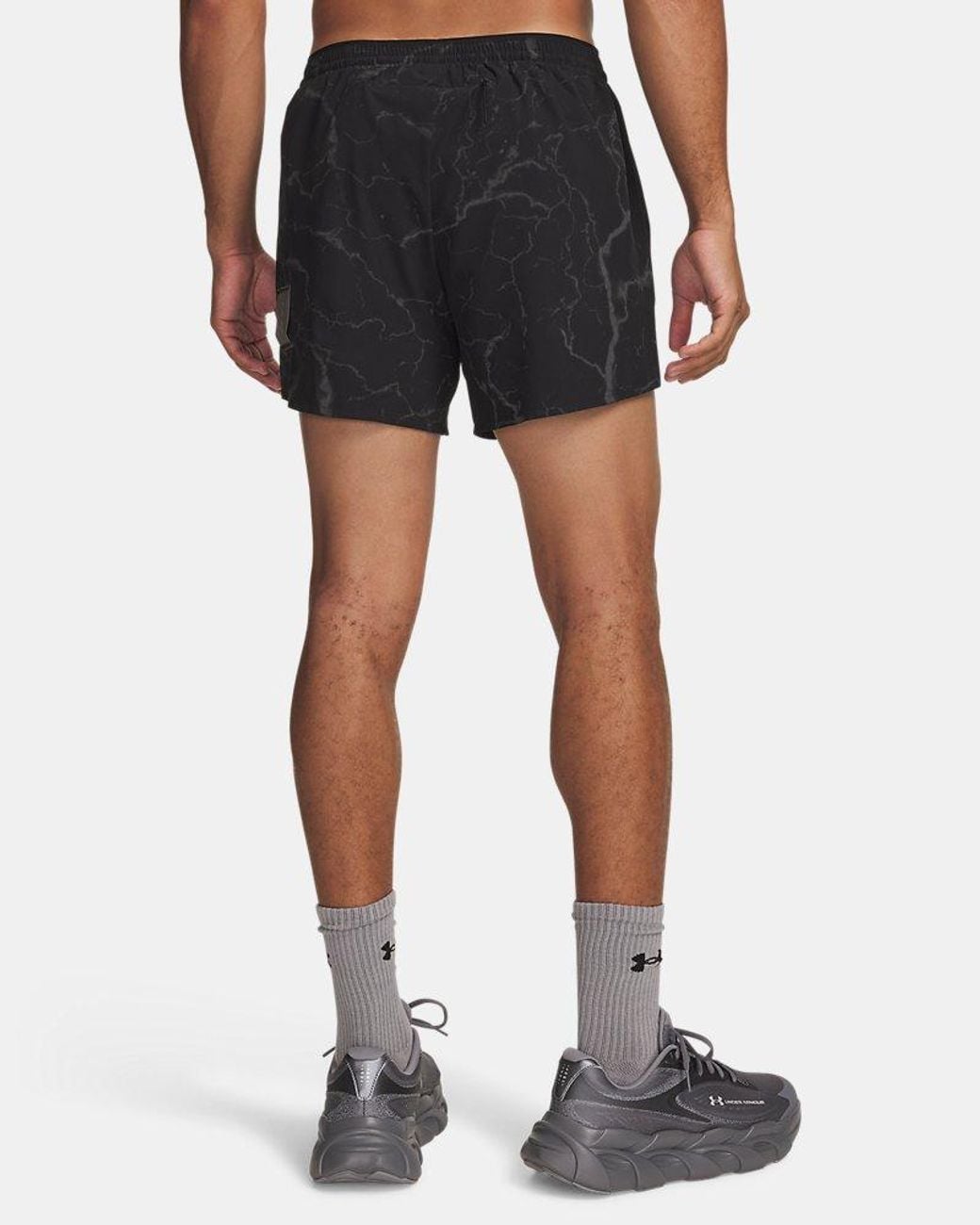 Under Armour Black Hb Run Printed Shorts Ultimate Reflective for men