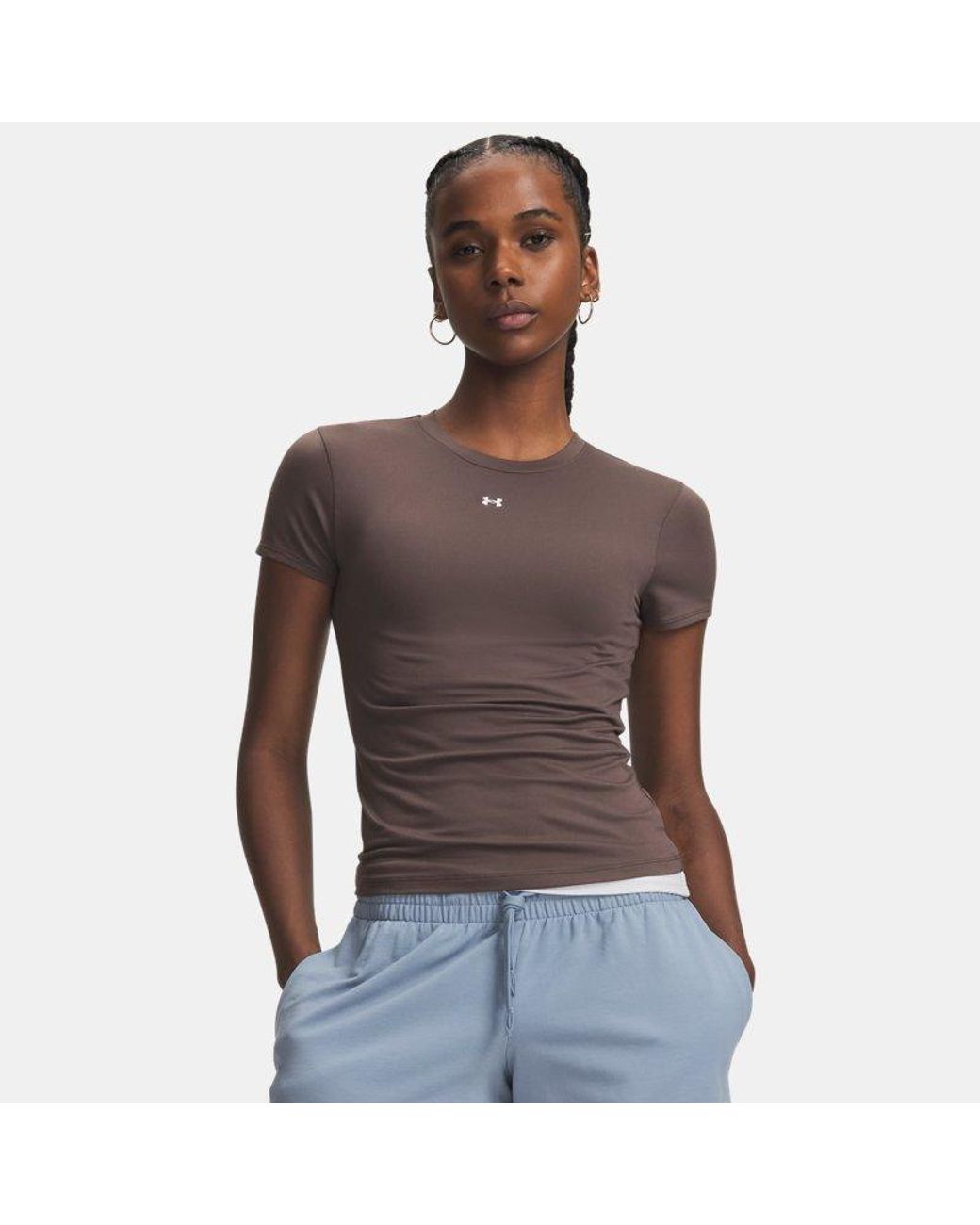 Under Armour Brown Motion Fitted Short Sleeves T-Shirt