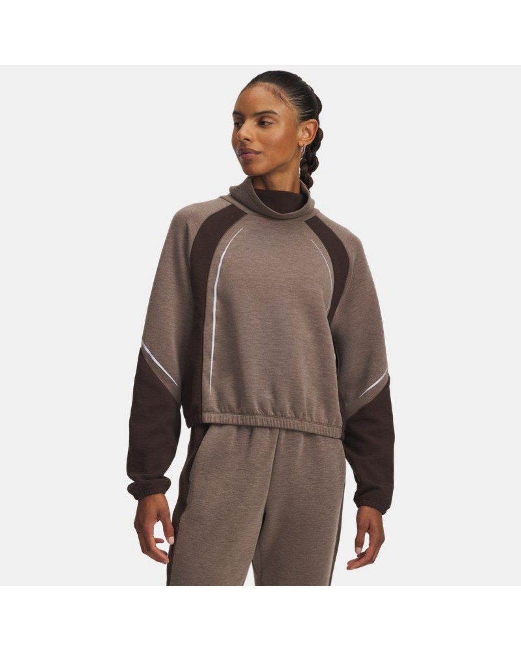 Under Armour Brown Hb Cold Weather Long Sleeve Mock Kona Reflective