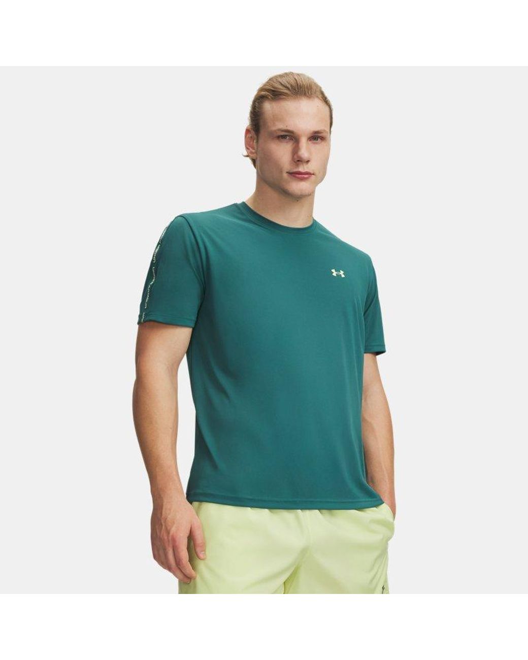 Under Armour Green Tech Taping Short Sleeve Rack Rack Fade for men