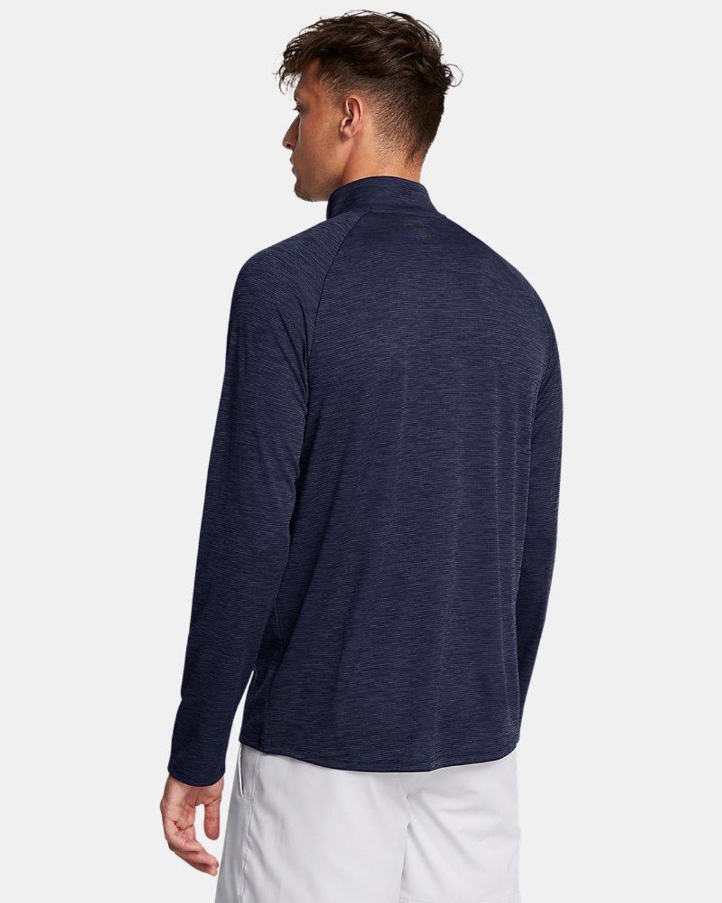 Under Armour Blue Tech Textured ½ Zip Midnight for men