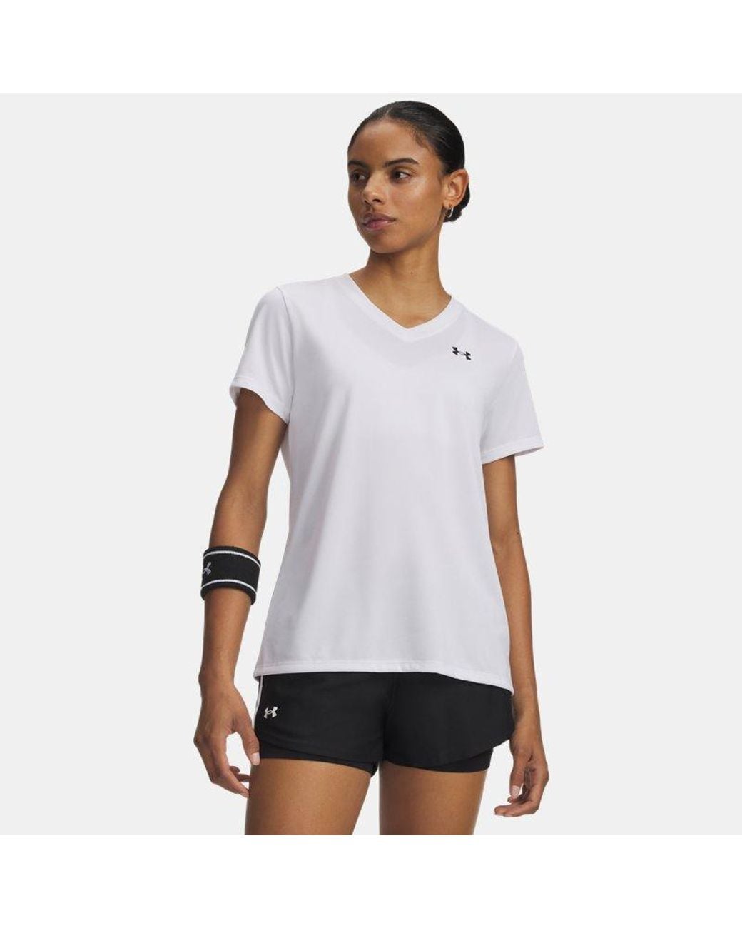 Under Armour White Tech V-Neck Short Sleeve