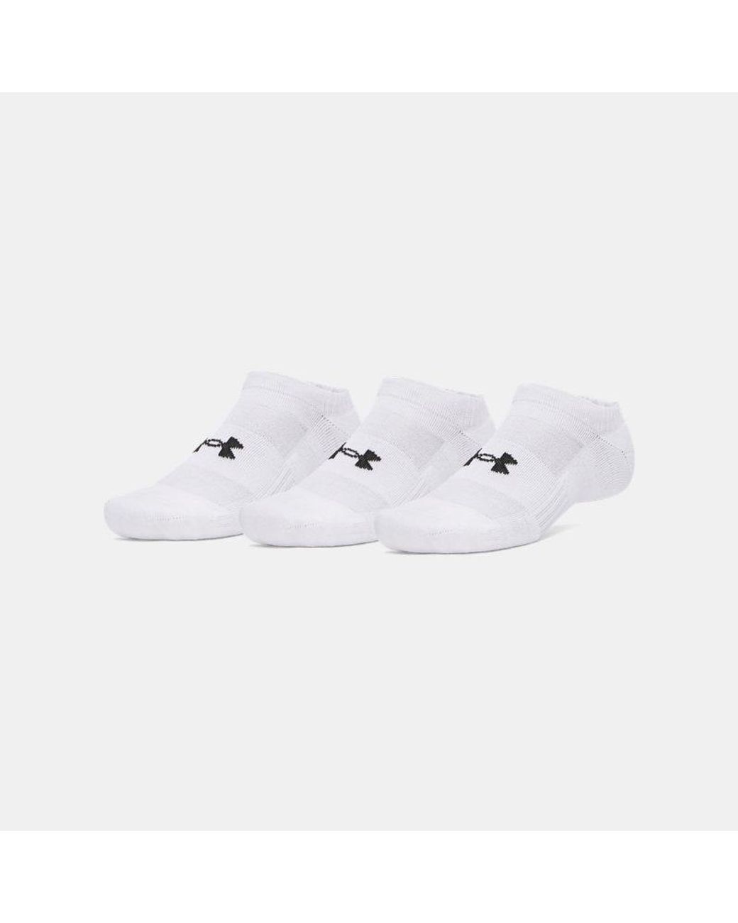 Under Armour White Performance Cotton 3-Pack No Show Socks Ultimate