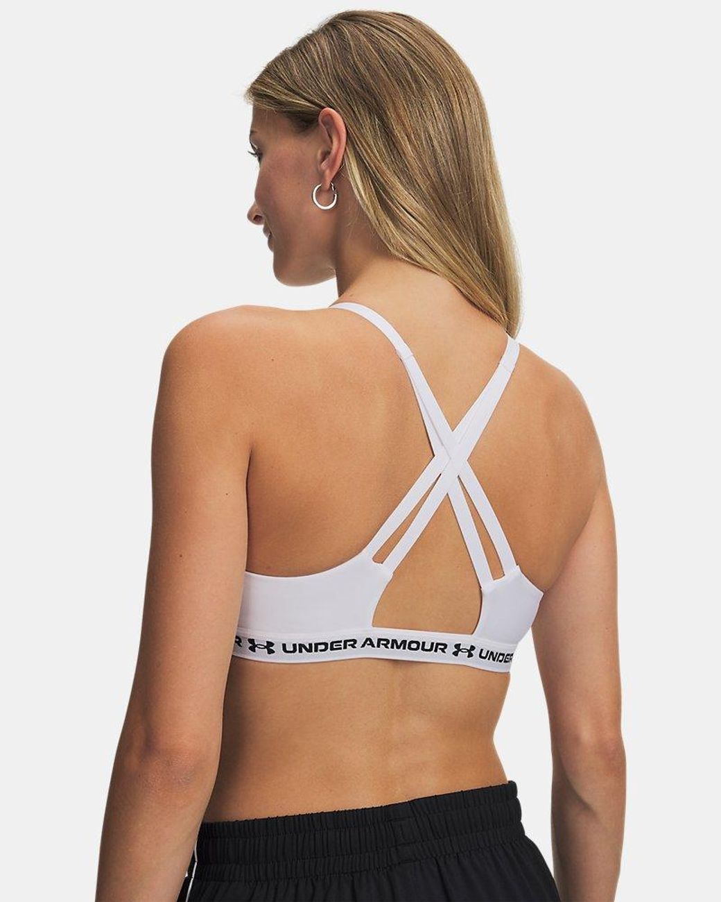 Under Armour White Crossback Low Strappy Sports Bra