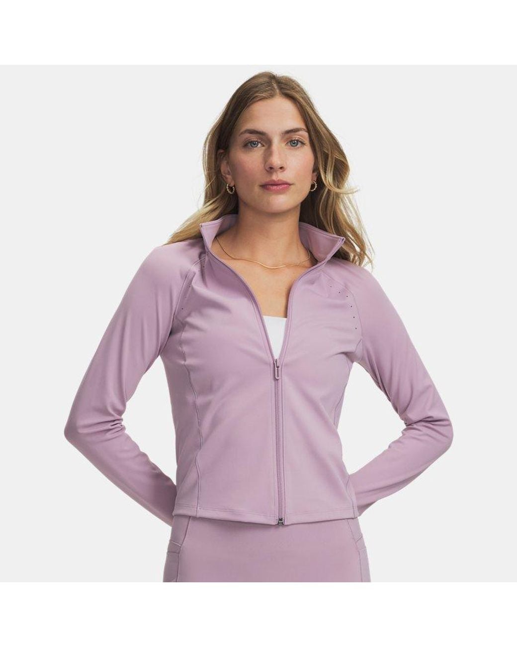 Under Armour Purple Vanish Elite Full Zip Mauve Metallic