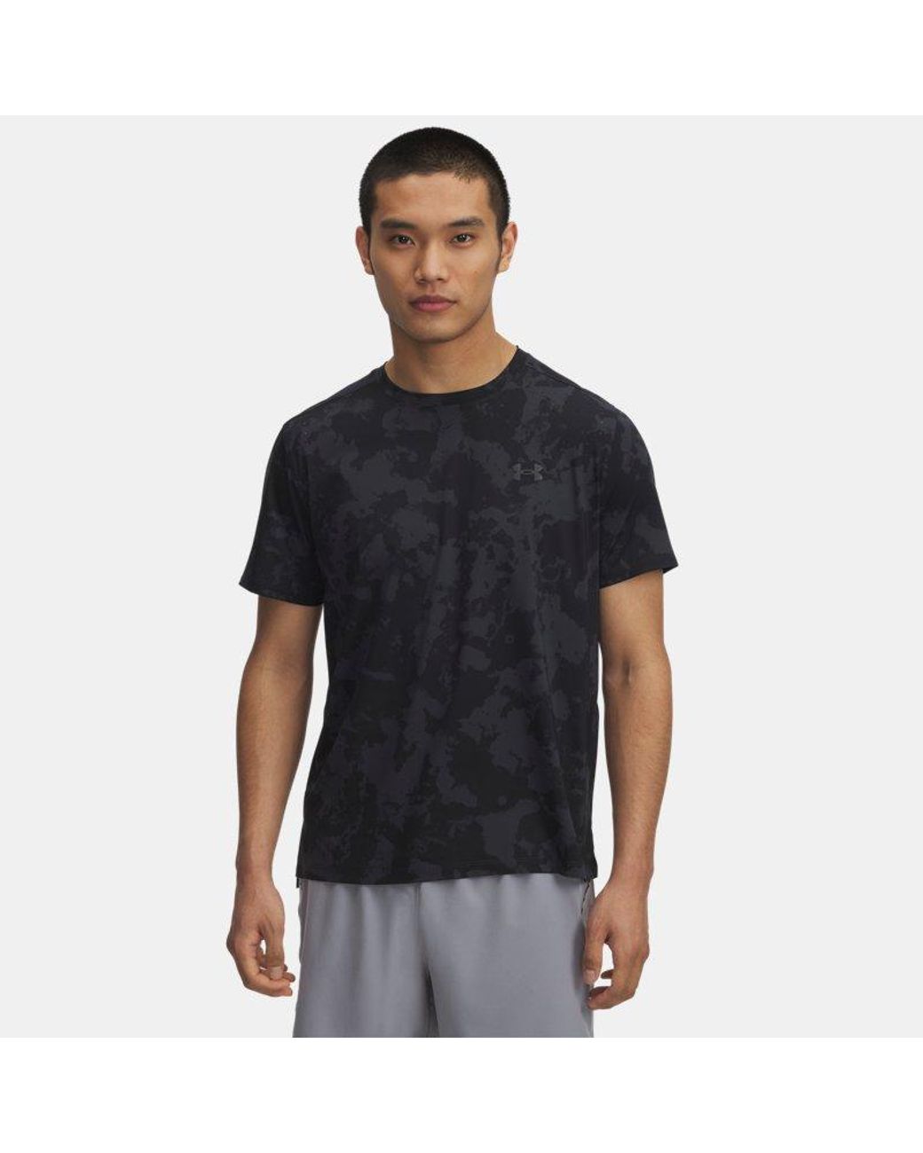 Under Armour Gray Launch Elite Printed Short Sleeve Anthracite Reflective for men