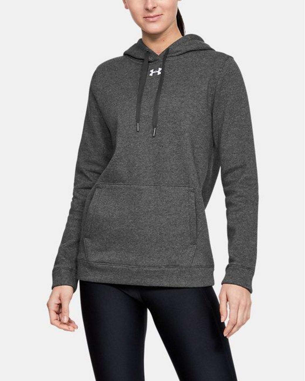 Under Armour Cotton Women's Ua Hustle Fleece Hoodie in Gray Lyst
