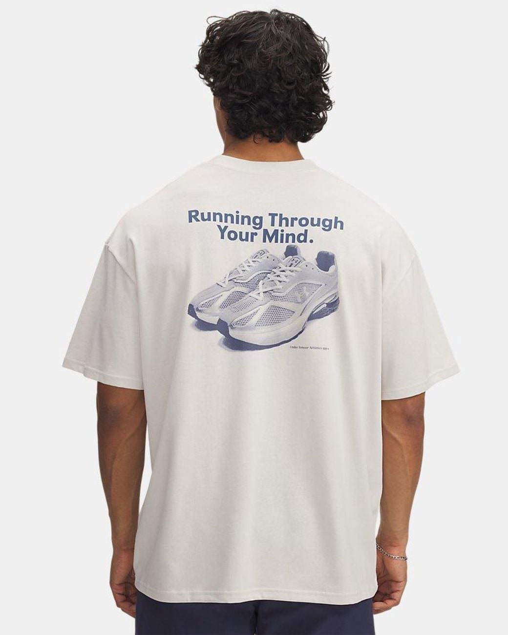 Under Armour White Ua Running Shoe Heavyweight Oversized Short Sleeve for men