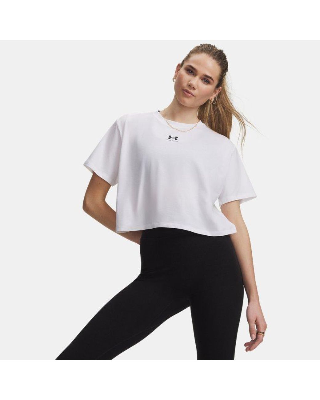 Under Armour White Ua Rival Boxy T-shirt