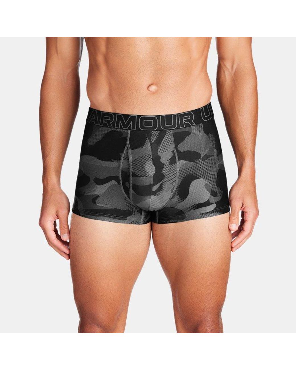 Under Armour Gray Performance Tech Printed 3" Boxerjock Castlerock for men