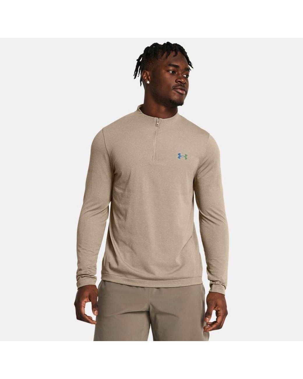 Under Armour Natural Vanish Elite Seamless ¼ Zip Timberwolf Taupe Iridescent for men