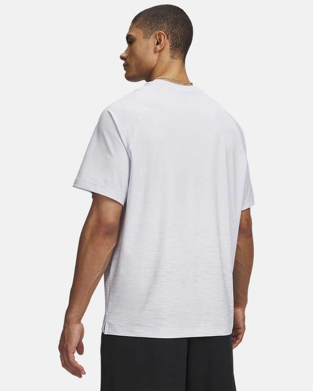 Under Armour White Hoops Short Sleeve Shooting Shirt Halo for men
