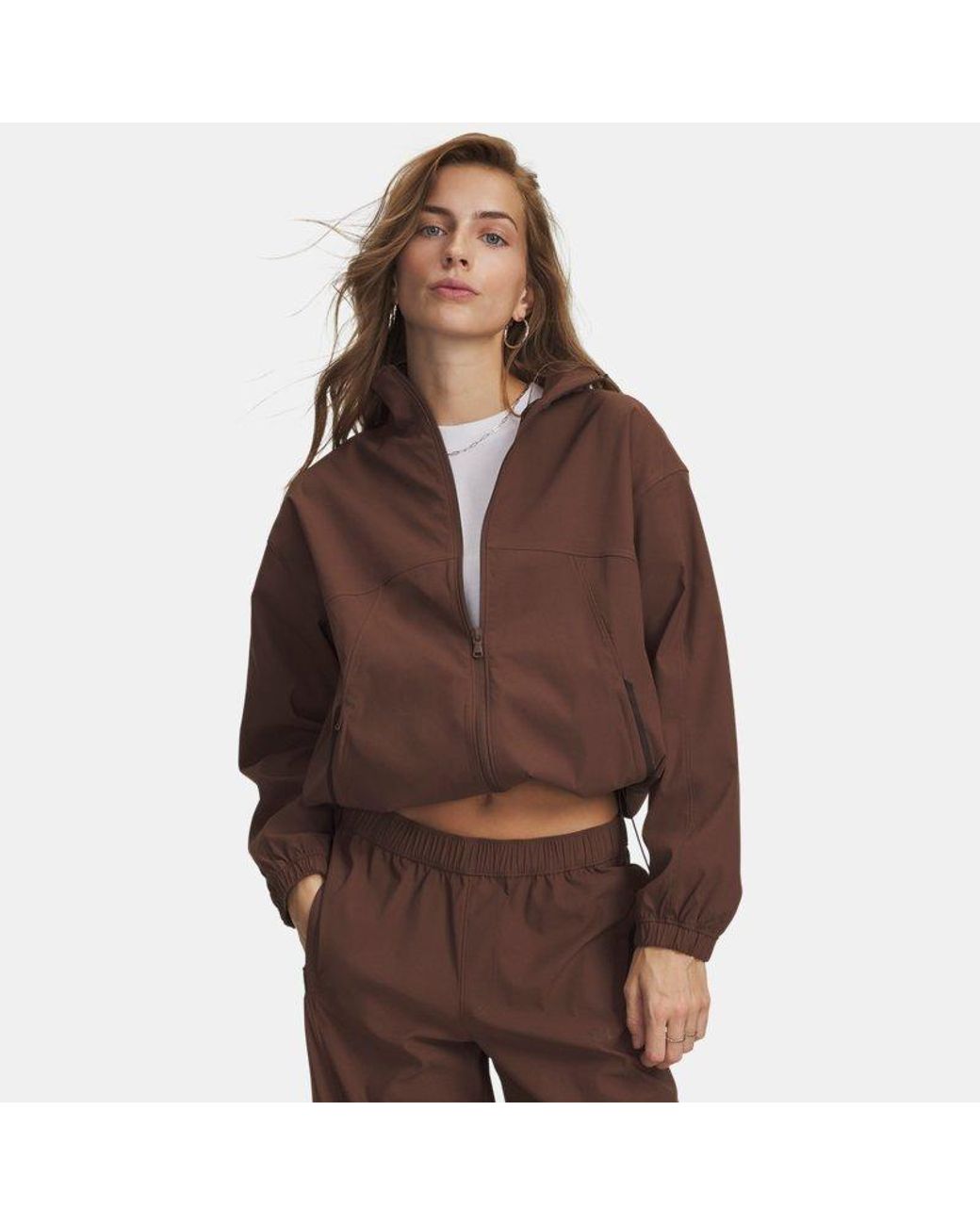 Under Armour Brown Unstoppable Woven Full Zip Incense Incense