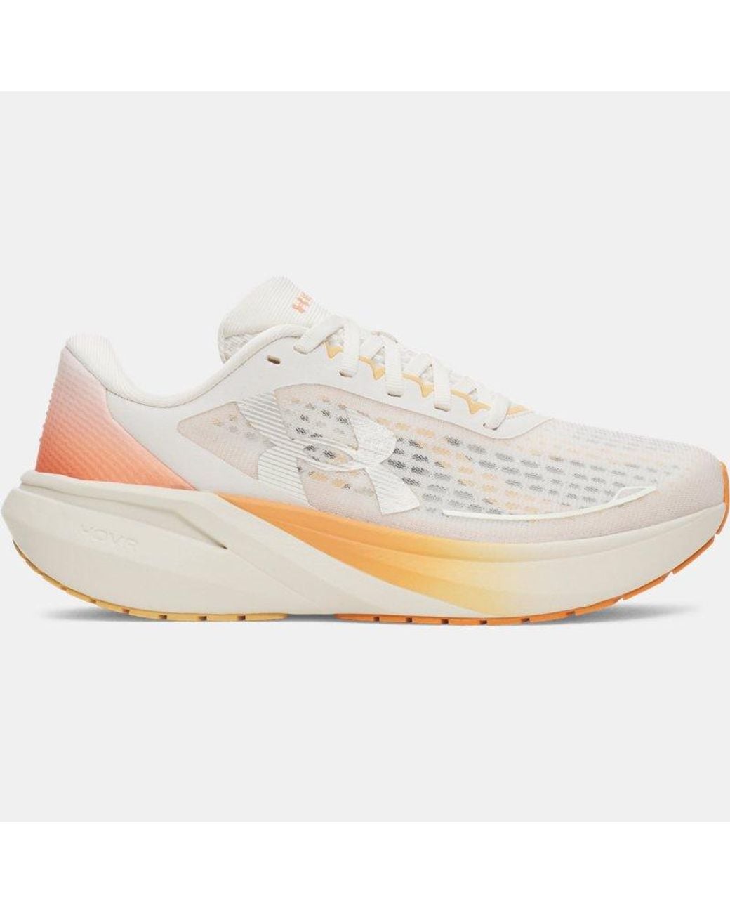 Under Armour White Velociti Pace Running Shoes Stone Dusty Coral Metallic Buff