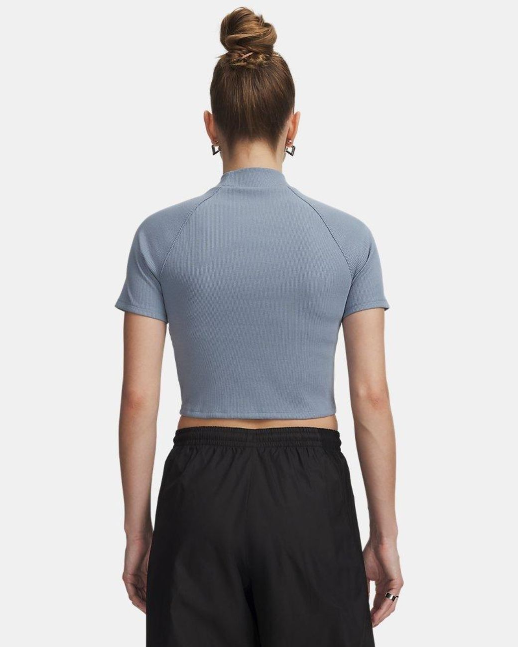 Under Armour Blue Ua Rival Rib Mock Short Sleeve
