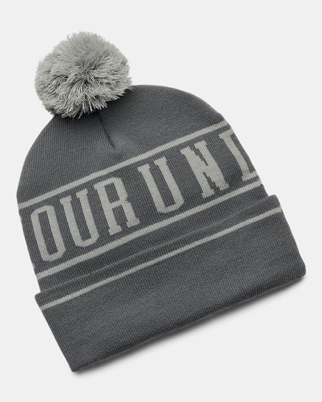 Under Armour Green Halftime Pom Beanie Clay Titanium Titanium for men
