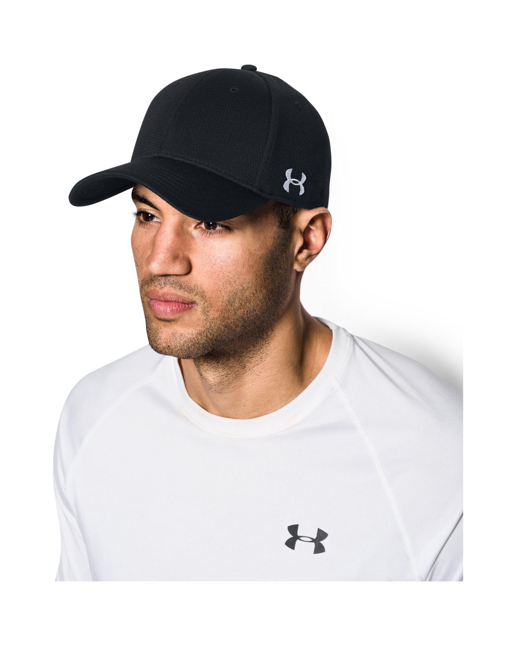 Under Armour Men's Ua Curved Brim Stretch Fit Cap in Black for Men