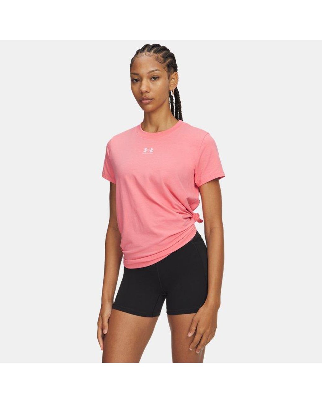 Under Armour Purple Rival Core Short Sleeve Bittersweet