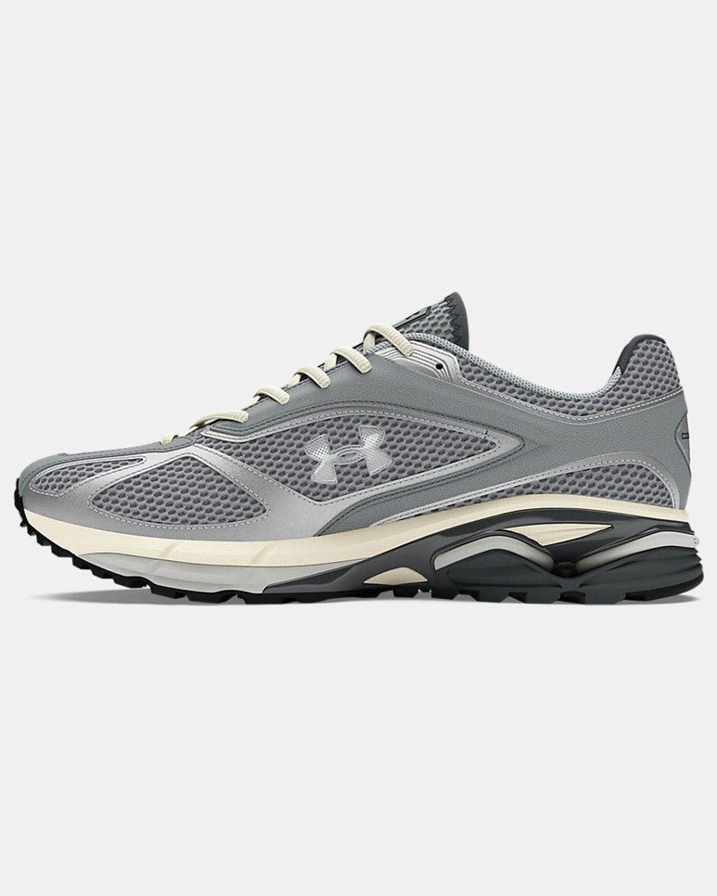 Under Armour Black Apparition Shoes Steel Ivory Dune Metallic