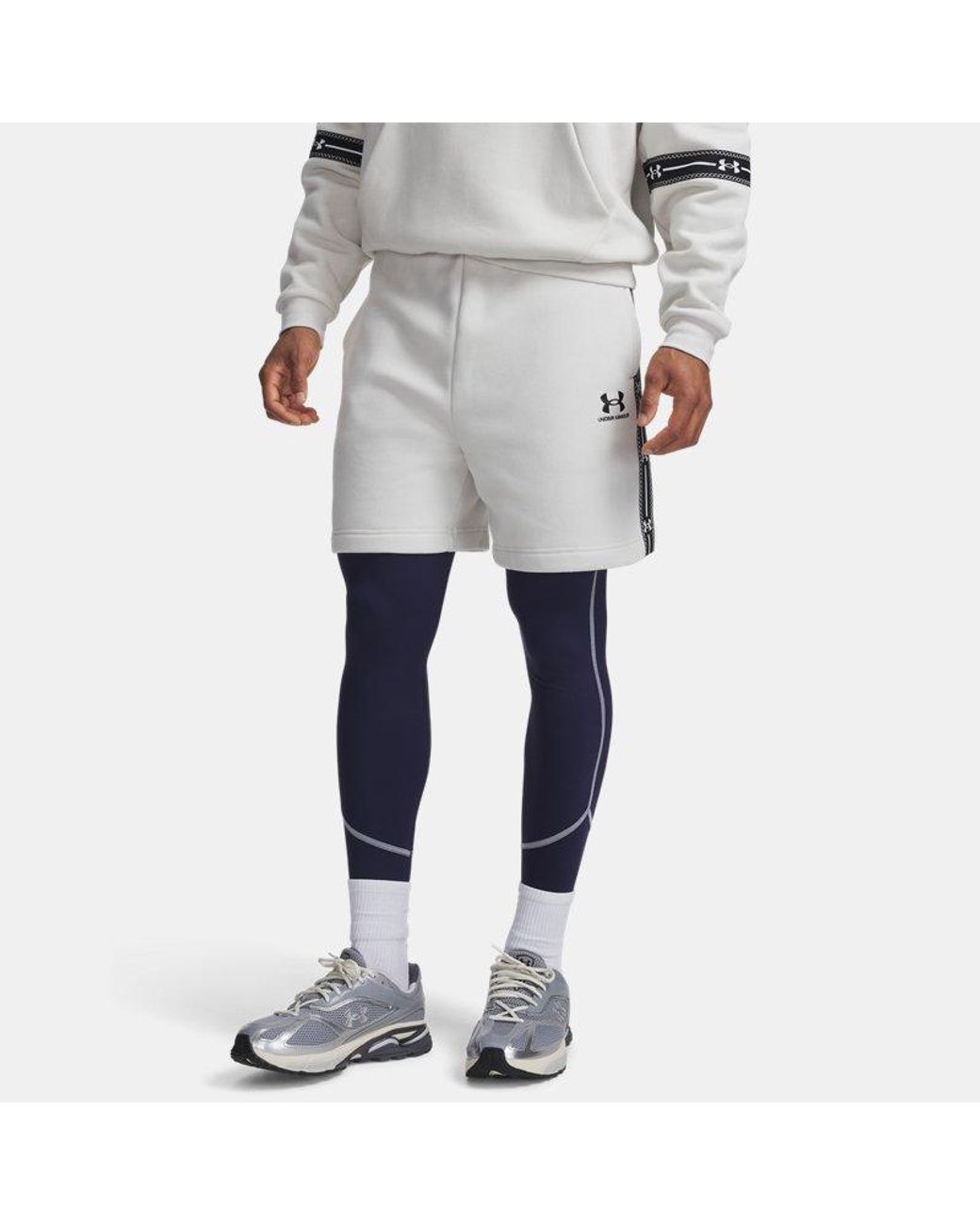 Under Armour Gray Ua Icon Fleece Taped Shorts for men