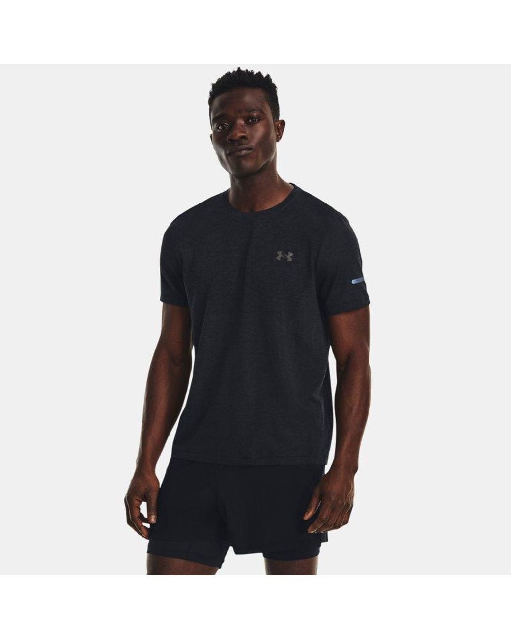 Under Armour Blue Seamless Stride Short Sleeve Reflective for men