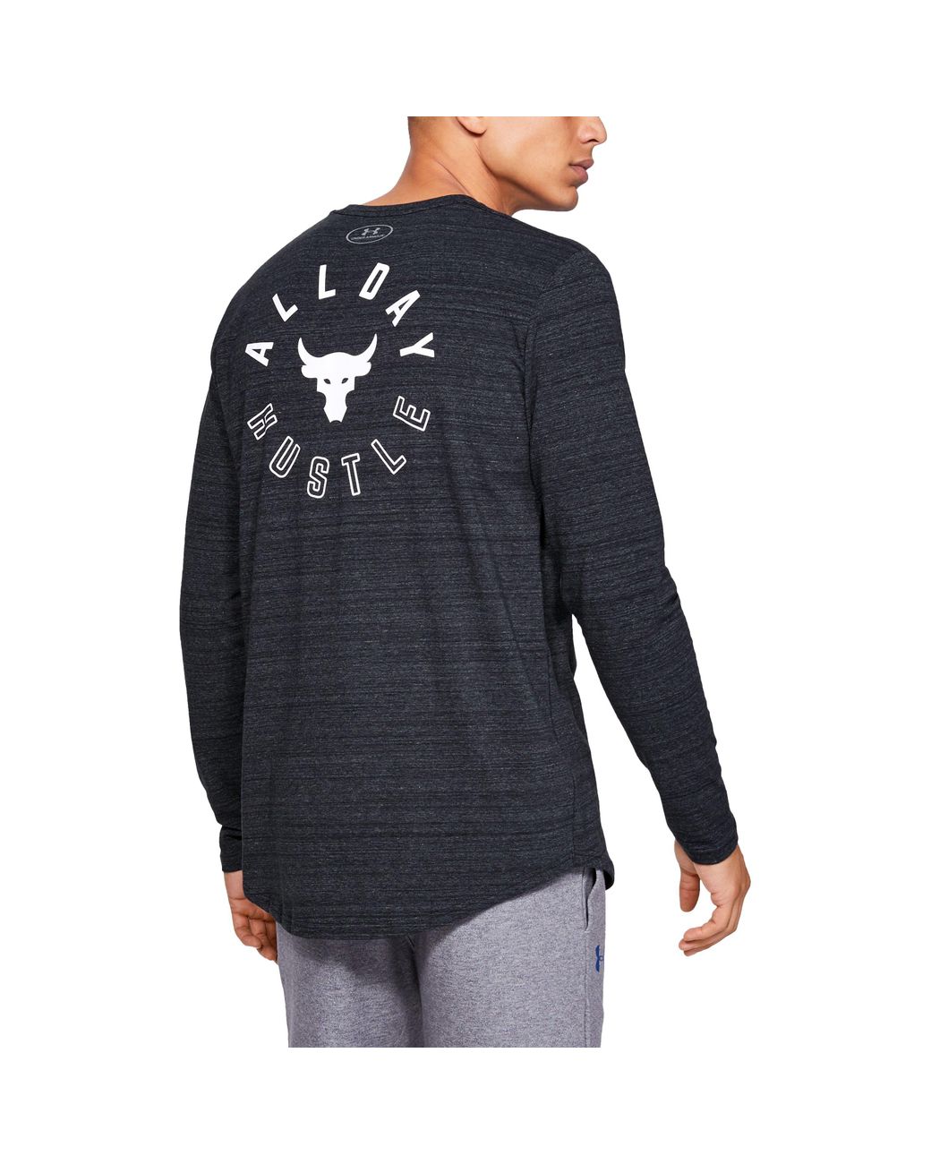 Under Armour Project Rock All Day Hustle Graphic Long Sleeve Shirt in Black  for Men | Lyst
