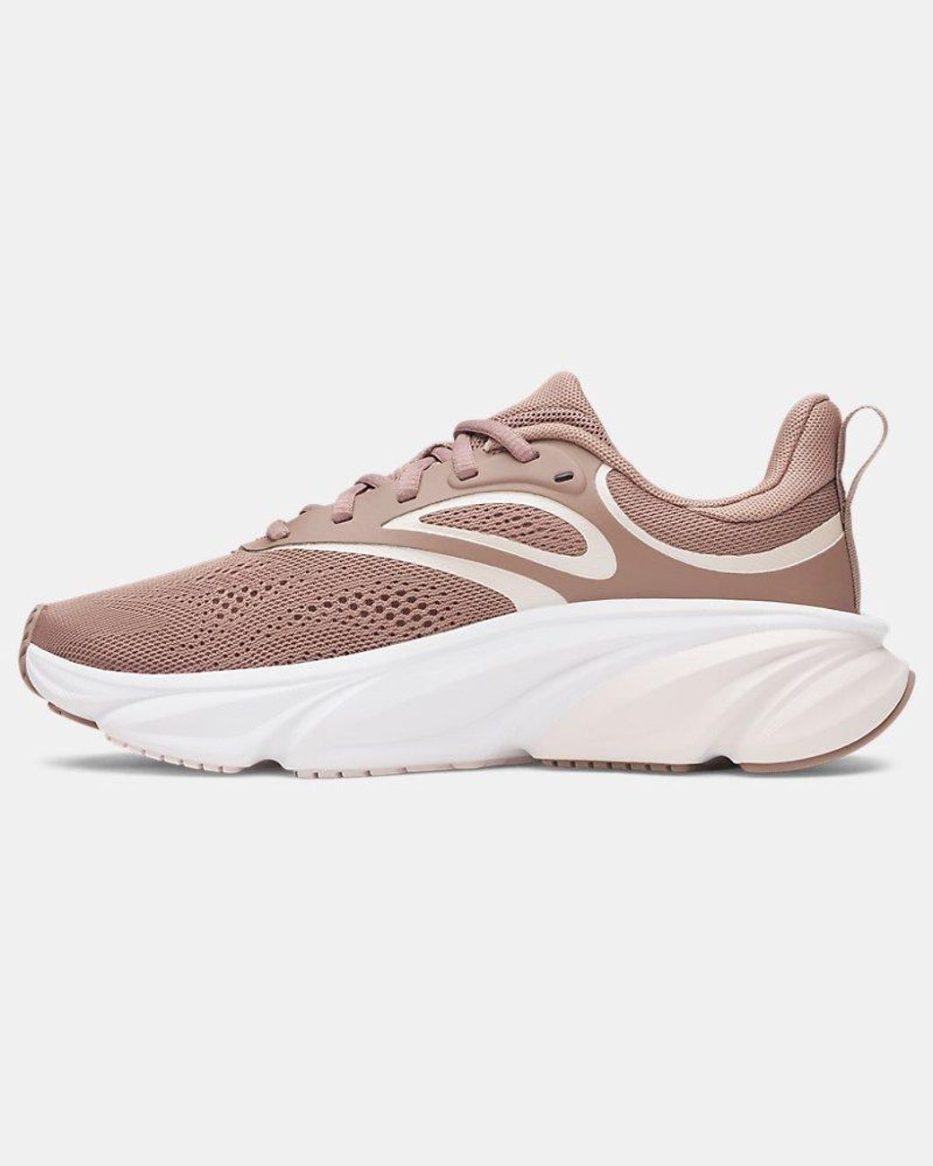 Under Armour White Charged+ Rogue 6 Running Shoes Deep Almond Apex Apex