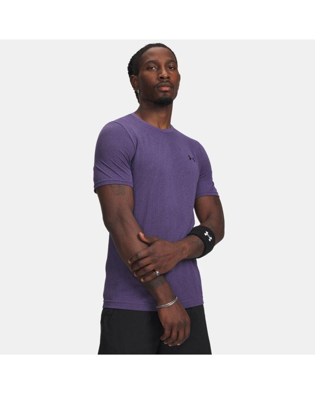 Under Armour Purple Vanish Seamless Short Sleeve Luxe for men