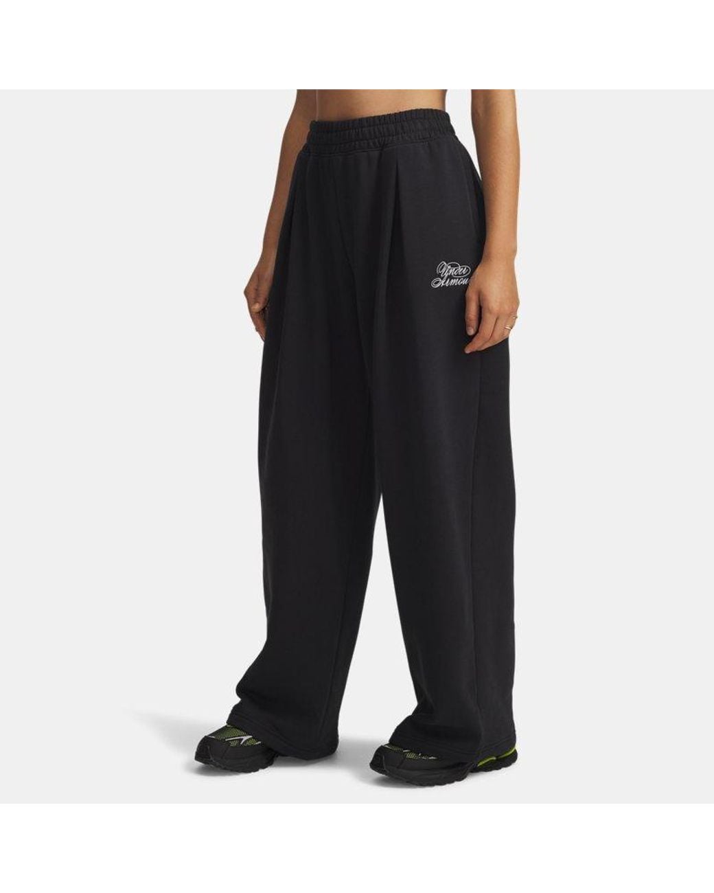 Under Armour Black Rival Fleece Script Pants