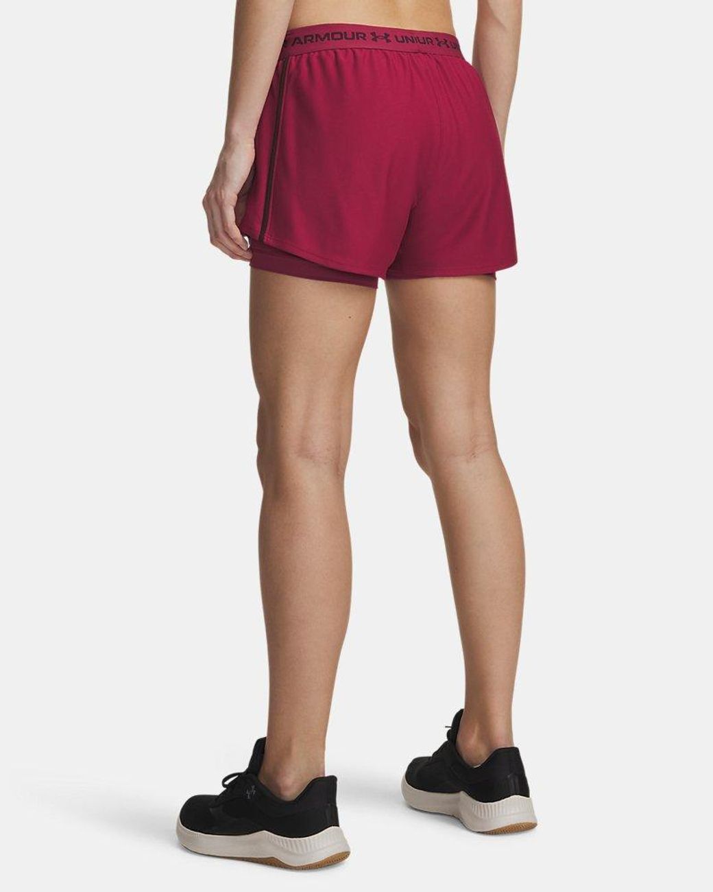 Under Armour Red Tech Play Up 2-In-1 Shorts Claret Claret Ox Blood