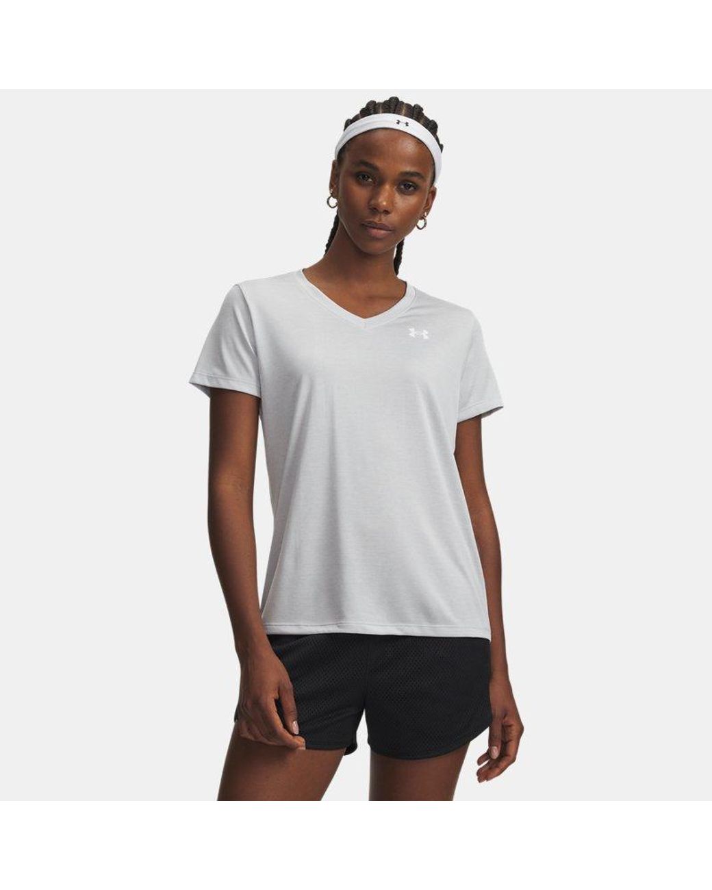 Under Armour Gray Tech Twist V-Neck Short Sleeve Halo