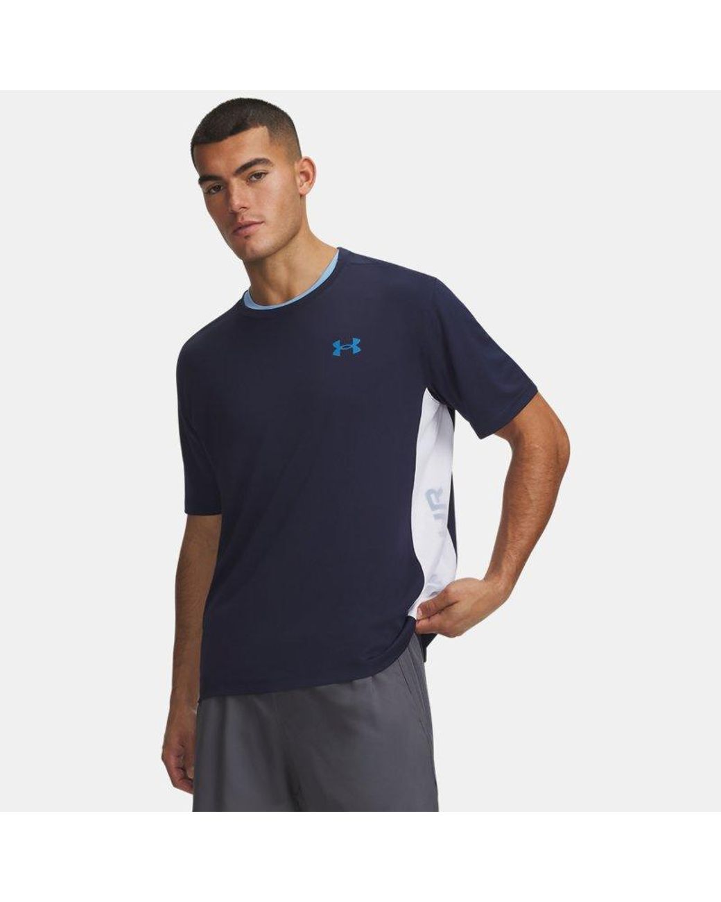Under Armour Blue Tech Utility Short Sleeve Midnight Aegean for men