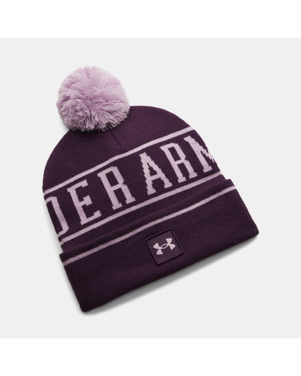 Under Armour Purple Ua Halftime Pom Beanie for men