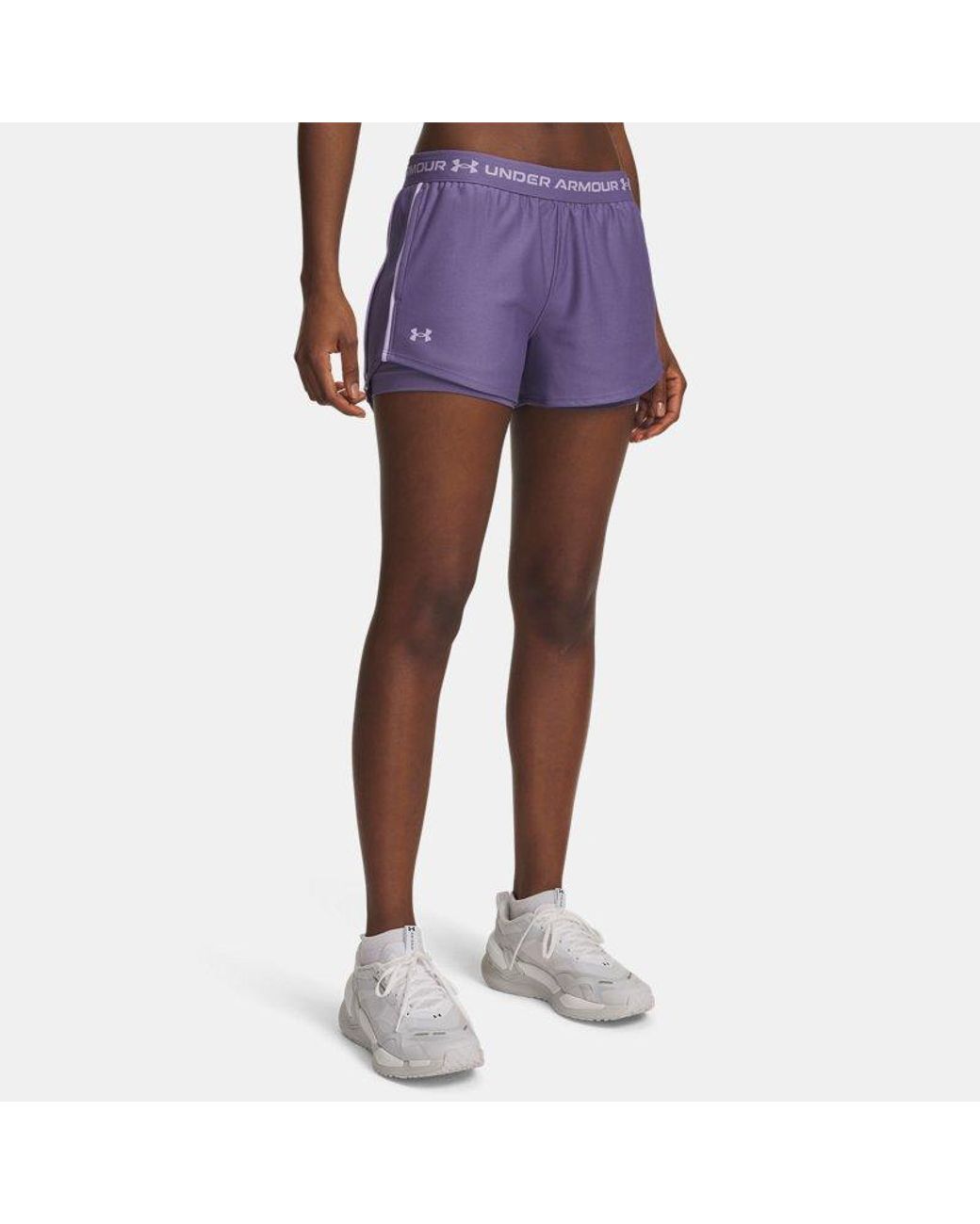 Under Armour Purple Tech Play Up 2-In-1 Shorts Luxe Luxe Crest