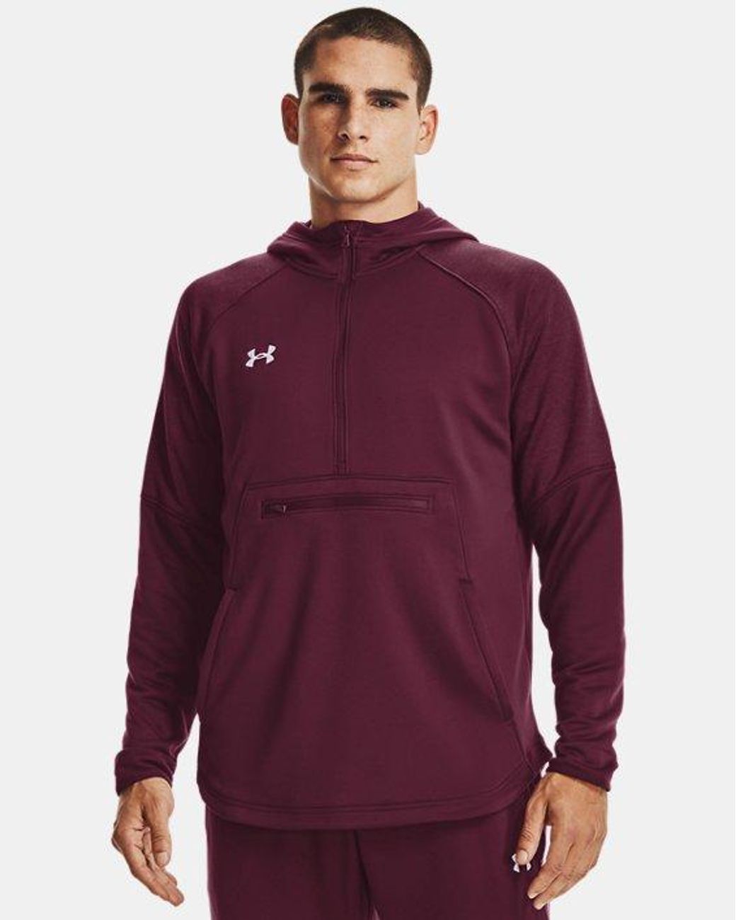 Under Armour Ua Qualifier Fleece Anorak in Red for Men | Lyst