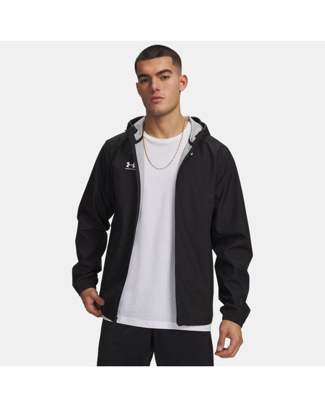 Under Armour Black Challenger Pro Storm Hooded Shell Jacket Ultimate for men