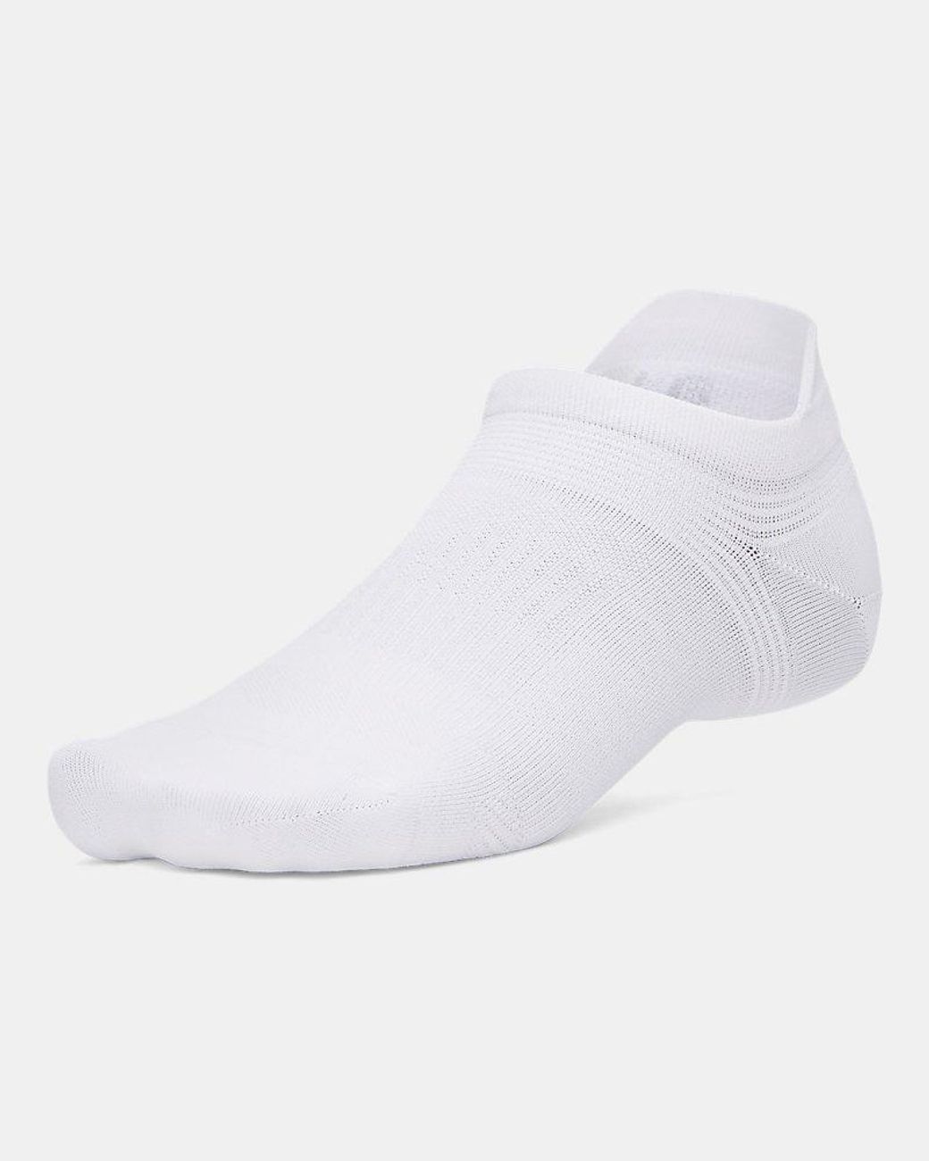 Under Armour White Velociti Lite No Show Socks Reflective