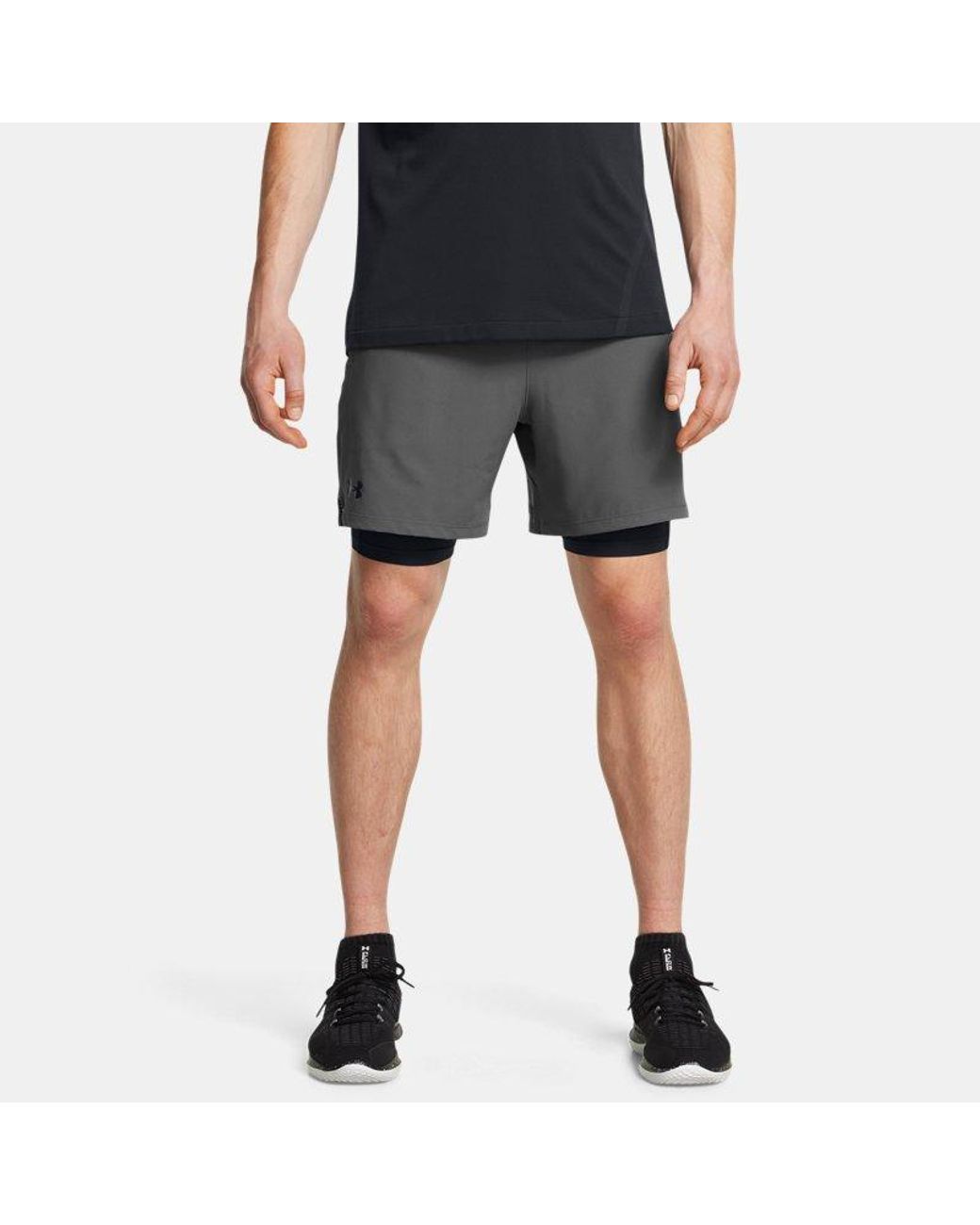 Under Armour Blue Vanish Woven 2-In-1 Shorts Castlerock for men