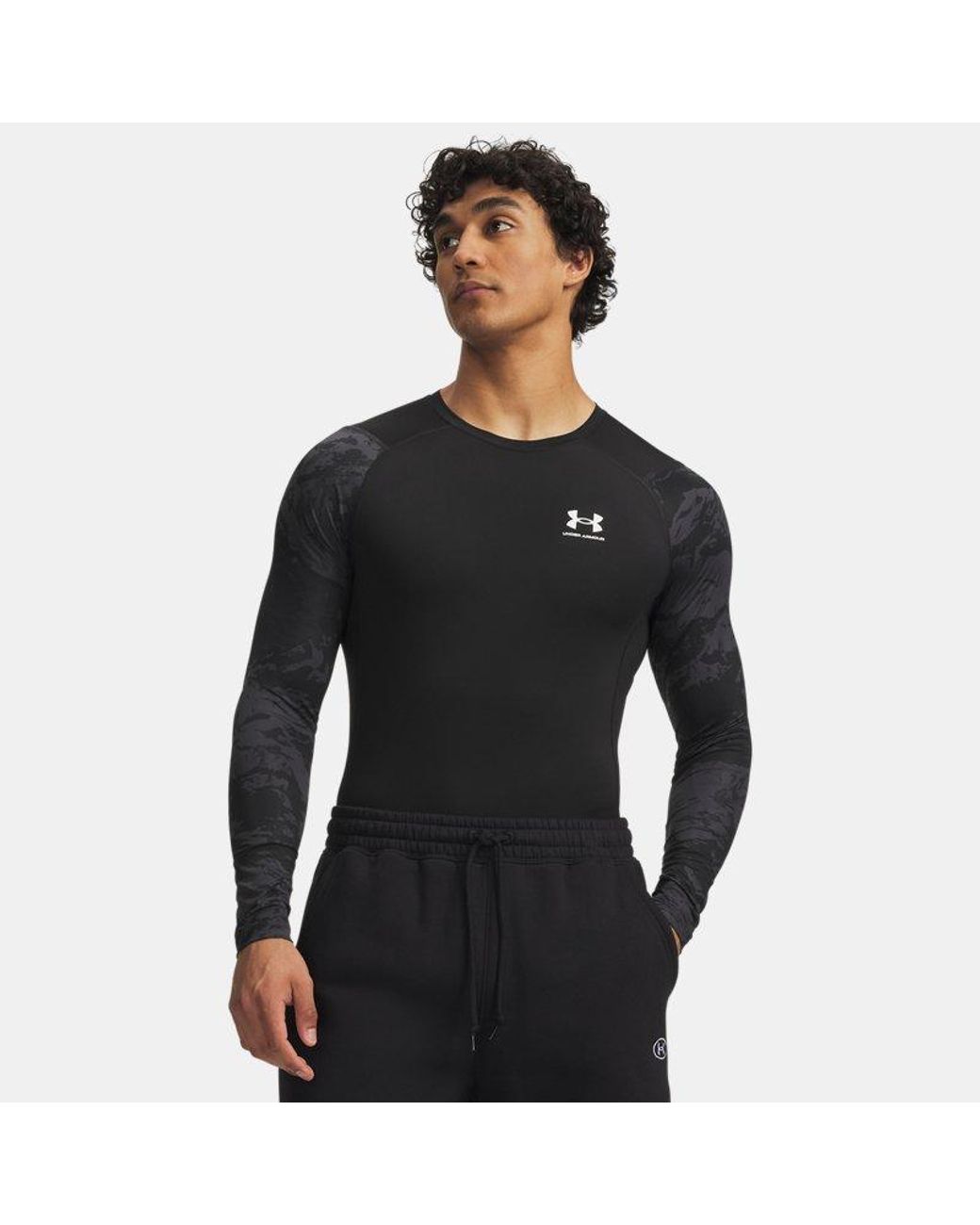 Under Armour Black Heatgear® Compression Colorblock Long Sleeve for men