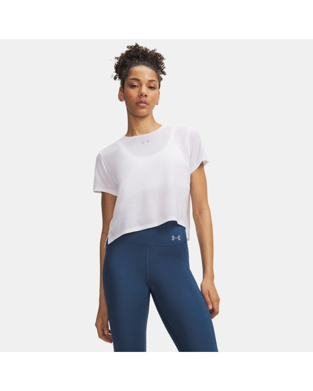 Under Armour White Velociti Short Sleeve Reflective
