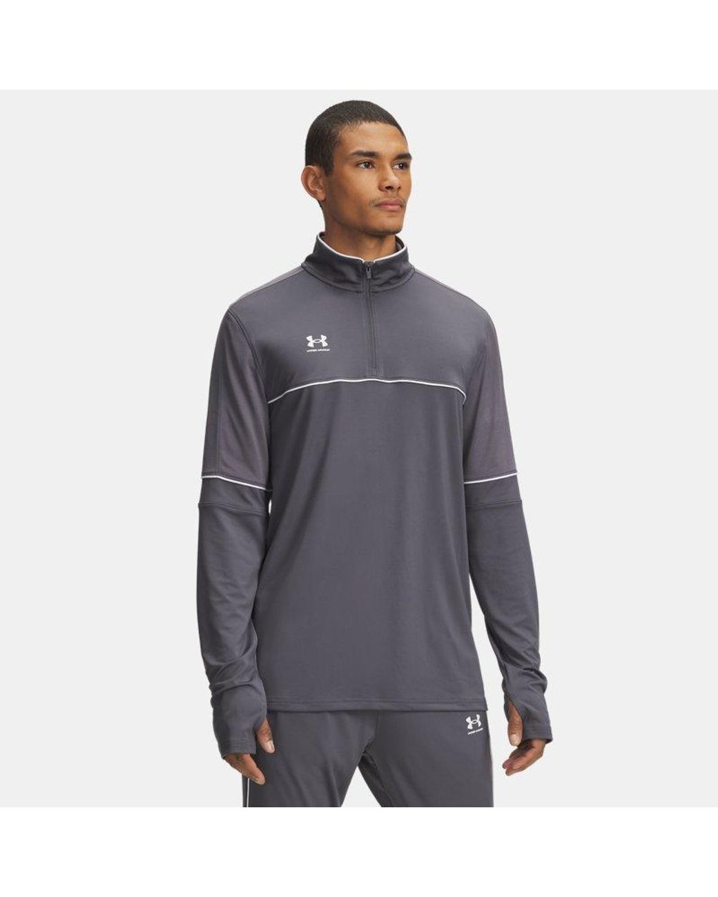 Under Armour Gray Challenger Training ¼ Zip Castlerock for men
