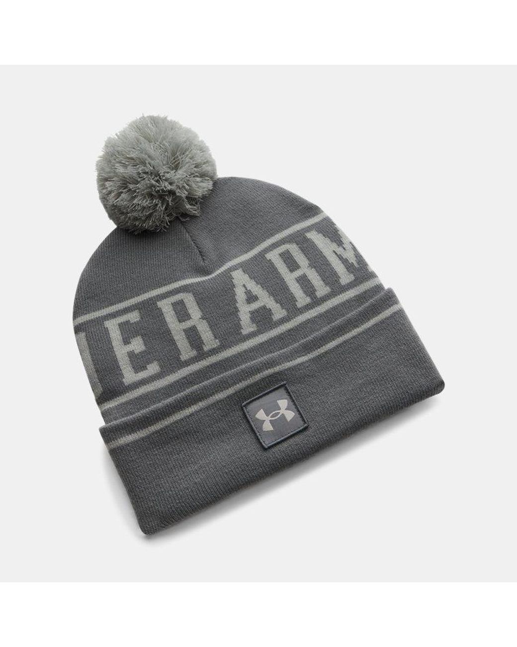 Under Armour Green Halftime Pom Beanie Clay Titanium Titanium for men