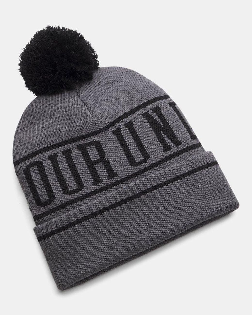 Under Armour Black Halftime Pom Beanie Castlerock for men