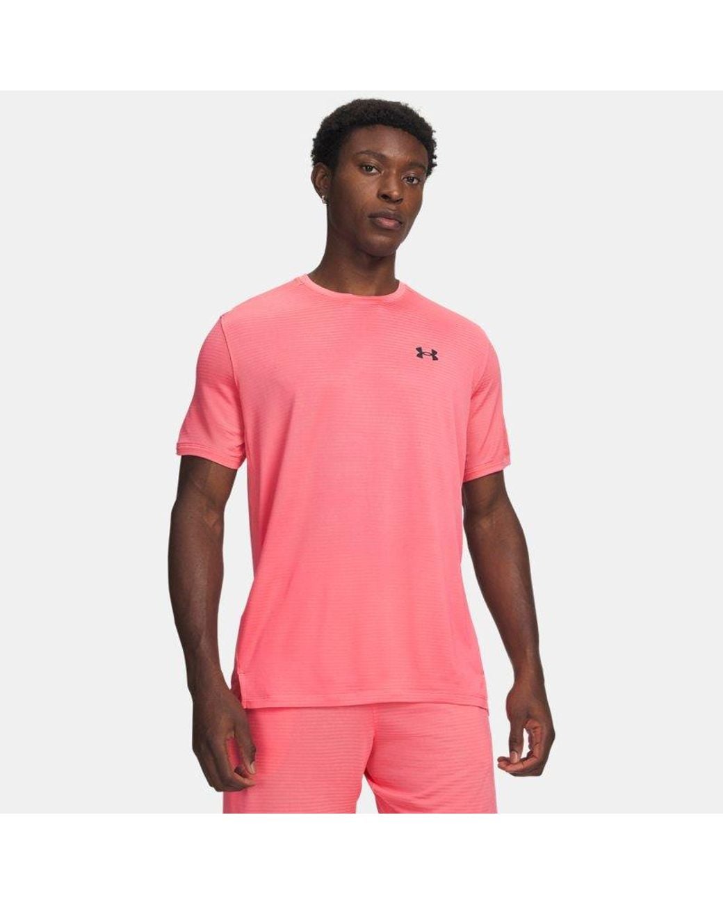 Under Armour Pink Tech Vent Vhs Jacq Rd Short Sleeve Bittersweet for men
